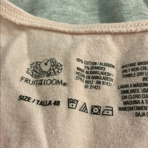 Fruit of the Loom Pink and Gray pullover tank bras. 2 pc. lot Size 48 NWOT - Picture 2 of 3